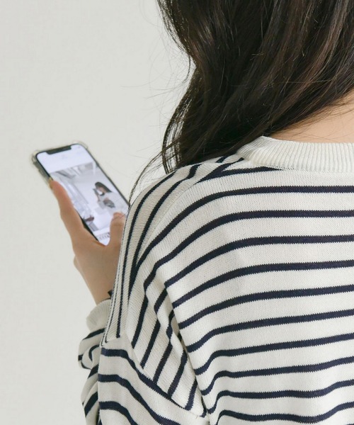 fd style（エフディ スタイル）の「【Chuzchuz】ボタンポイントボーダーニット（ニット/セーター・レディース・ブルー系その他/グリーン/アイボリー/ピンク・FREE）」の20枚目の写真