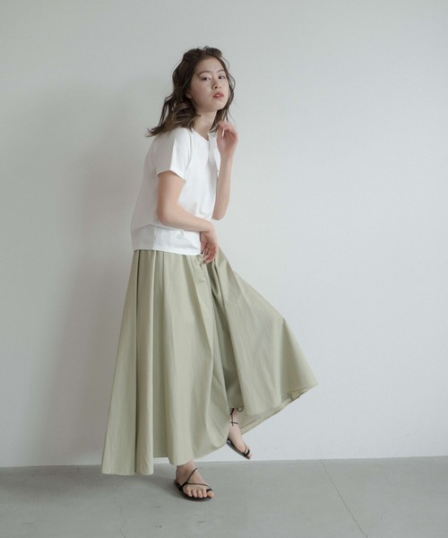 kaene（カエン）の「コットンサーキュラースカート【daily collection】（スカート・レディース・カーキ/ミント/ピンク系その他・2/1）」の5枚目の写真