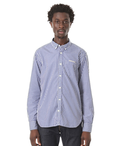 DAILY STANDARD by SANDINISTA(デイリースタンダードバイサンディニスタ)の「Standard Gingham Check B.D. Shirt / スタンダードギンガムチェックボタンダウンシャツ(シャツ/ブラウス・メンズ・ブラック/バーガンディー/ネイビー・SMALL/LARGE/MEDIUM)」の2枚目の写真
