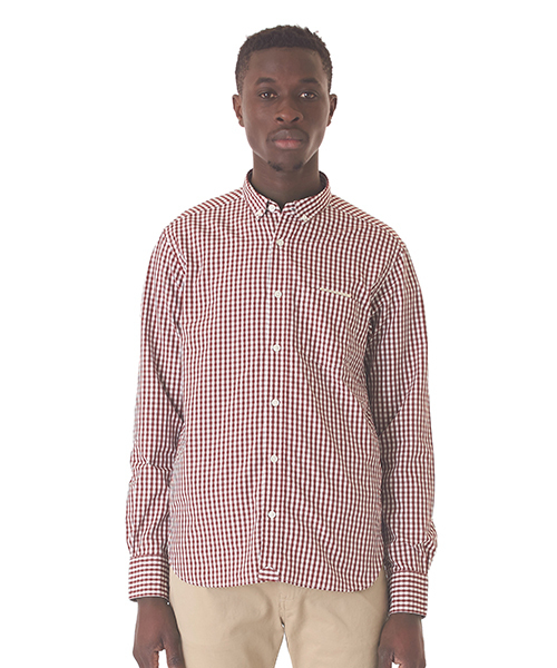 DAILY STANDARD by SANDINISTA(デイリースタンダードバイサンディニスタ)の「Standard Gingham Check B.D. Shirt / スタンダードギンガムチェックボタンダウンシャツ(シャツ/ブラウス・メンズ・ブラック/バーガンディー/ネイビー・SMALL/LARGE/MEDIUM)」の3枚目の写真