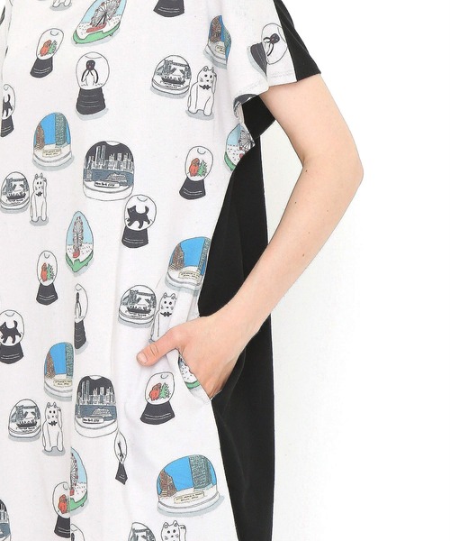 Design Tshirts Store graniph（デザイン　ティーシャツ　ストア　グラニフ）の「スノードーム パターン(安西水丸)｜コラボワンピース（ワンピース・レディース・グレー系その他3・FREE）」の3枚目の写真