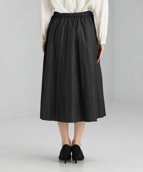 green label relaxing（グリーンレーベルリラクシング）の「チンツ プリーツ スカート（スカート・レディース・ブラック・38/36）」の4枚目の写真