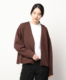 NICOLE white | ノーカラー ボタンレス カーディガン(カーディガン/ボレロ)
