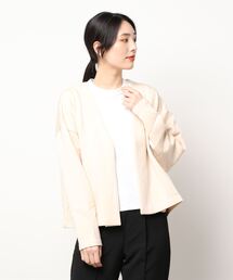 NICOLE white | ノーカラー ボタンレス カーディガン(カーディガン/ボレロ)