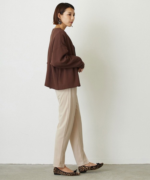 NICOLE white（ニコルホワイト）の「ノーカラー ボタンレス カーディガン（カーディガン/ボレロ・レディース・オフホワイト/ブラック/ブラウン・FREE）」の10枚目の写真