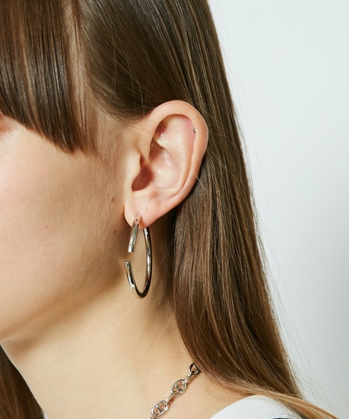 CIAOPANIC（チャオパニック）の「ピアッシングビッグフープピアス（ピアス（両耳用）・レディース・シルバー/ゴールド・FREE）」の5枚目の写真