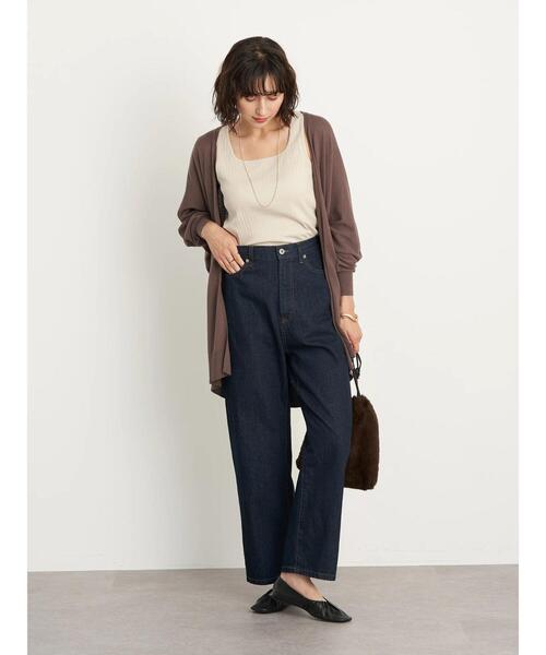 earth music&ecology（アースミュージックアンドエコロジー）の「ランダムリブスクエアタンクトップ ＊（タンクトップ・レディース・モカ/ブラック/ライトベージュ/アイボリー・M/S）」の13枚目の写真