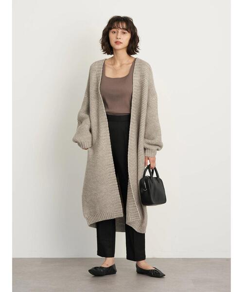 earth music&ecology（アースミュージックアンドエコロジー）の「ランダムリブスクエアタンクトップ ＊（タンクトップ・レディース・モカ/ブラック/ライトベージュ/アイボリー・M/S）」の10枚目の写真