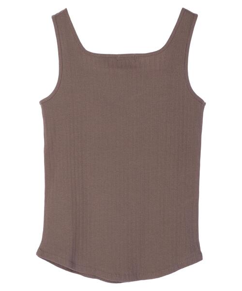 earth music&ecology（アースミュージックアンドエコロジー）の「ランダムリブスクエアタンクトップ ＊（タンクトップ・レディース・モカ/ブラック/ライトベージュ/アイボリー・M/S）」の17枚目の写真
