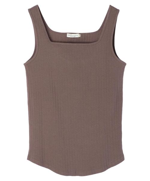 earth music&ecology（アースミュージックアンドエコロジー）の「ランダムリブスクエアタンクトップ ＊（タンクトップ・レディース・モカ/ブラック/ライトベージュ/アイボリー・M/S）」の19枚目の写真