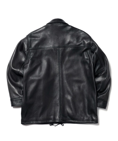 MR.OLIVE(ミスターオリーブ)の「MR.OLIVE ミスターオリーブ / HAIR SHEEP SOFT LEATHER / RELAX COACH JACKET ヘアシープ ソフトレザー / リラックス ビッグシルエットコーチジャケット レザーブルゾン / M-023133(ライダースジャケット・メンズ・ブラック・SMALL/MEDIUM/LARGE)」の8枚目の写真