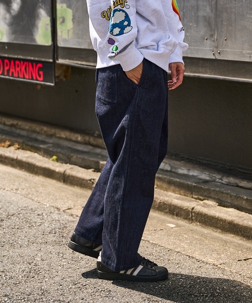 【PUBLUX/パブリュクス】デニムスケートワイドパンツ/チノパン（デニムパンツ）｜PUBLUX（パブリュクス）