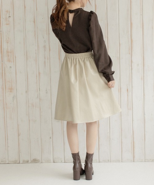 Mysa&Liina（ミーサリーナ）の「ミドル丈合皮サーキュラースカート（スカート・レディース・ブラック/ライム/アイボリー/モカ・M）」の18枚目の写真