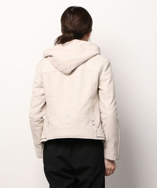 ALLSAINTS(オールセインツ)の「NARIA HOODIE BIKER | |NARIA フーディー バイカー(ライダースジャケット・レディース・オフホワイト・8/6/12/4/2/10)」の3枚目の写真