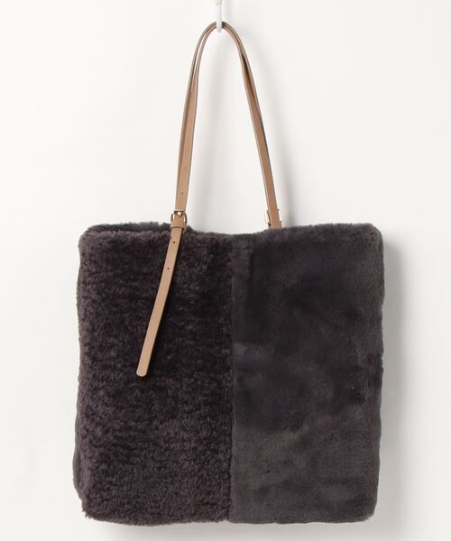 cache cache（カシュ カシュ）の「カシュカシュ cachecache / ベルトハンドルコンビファートート（トートバッグ・レディース・ベージュ/アイボリー/ダークグレー/グレー・FREE）」の5枚目の写真