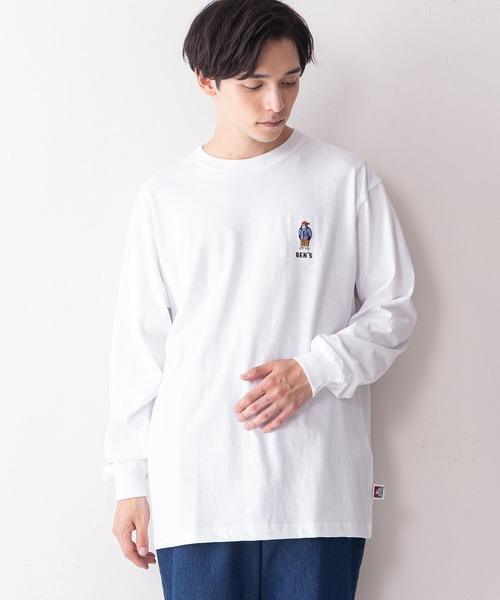 BEN DAVIS(ベンデイビス)の「【BEN DAVIS/ベンデイビス】ミニゴリラワンポイントエンブレムロンT(Tシャツ/カットソー・メンズ・ホワイト/グリーン/ブラック/ベージュ・MEDIUM/SMALL/LARGE/X-LARGE)」の2枚目の写真