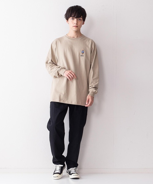 BEN DAVIS(ベンデイビス)の「【BEN DAVIS/ベンデイビス】ミニゴリラワンポイントエンブレムロンT(Tシャツ/カットソー・メンズ・ホワイト/グリーン/ブラック/ベージュ・MEDIUM/SMALL/LARGE/X-LARGE)」の6枚目の写真