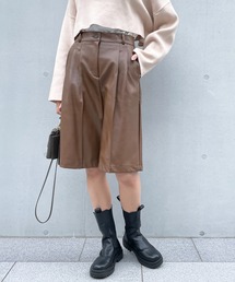 StyleSea | フェイクレザーハーフパンツ(スラックス)