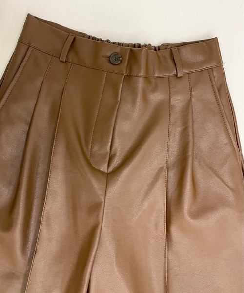 StyleSea（スタイルシー）の「フェイクレザーハーフパンツ（スラックス・レディース・ブラック/ブラウン・FREE）」の18枚目の写真