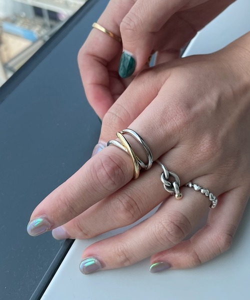 PAGEBOY(ページボーイ)の「MIXサークルリング(リング・レディース・グレイッシュベージュ・FREE)」の2枚目の写真