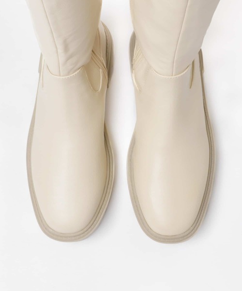 SENSE OF PLACE by URBAN RESEARCH（センスオブプレイスバイアーバンリサーチ）の「トラックソールバックストレッチロングブーツ（ブーツ・レディース・ブラック/アイボリー・MEDIUM/LARGE/SMALL）」の7枚目の写真