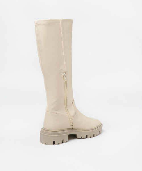 SENSE OF PLACE by URBAN RESEARCH（センスオブプレイスバイアーバンリサーチ）の「トラックソールバックストレッチロングブーツ（ブーツ・レディース・ブラック/アイボリー・MEDIUM/LARGE/SMALL）」の8枚目の写真