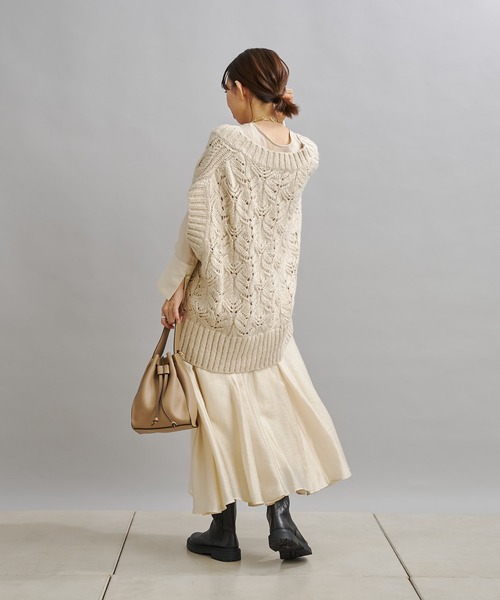 DouDou（ドゥドゥ）の「モヘヤケーブル編みニットベスト（ニット