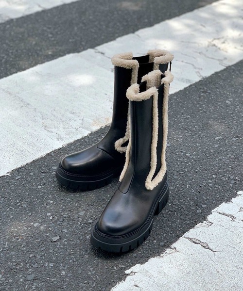 ASH（アッシュ）の「【LENNOX FUR】BL ロングムートンブーツ（ブーツ・レディース・ブラック・38/39/35/36/37）」の2枚目の写真