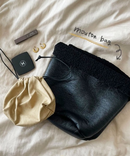 CEMONEMO（セモネモ）の「ミニマル ムートン トートバッグ（トートバッグ・レディース・ブラック・FREE）」の19枚目の写真