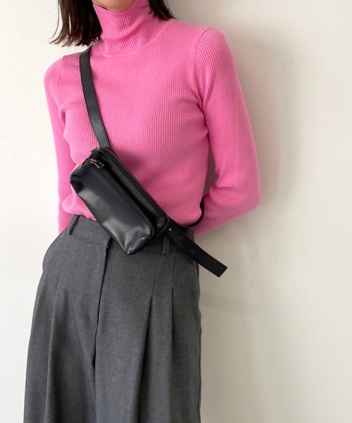 CANAL JEAN（キャナルジーン）の「RED CHOP WORKS(レッドチョップワークス) リブハイネックニット（ニット/セーター・レディース・ブラック/グリーン/パープル/ピンク/ホワイト/ブルー・38）」の22枚目の写真