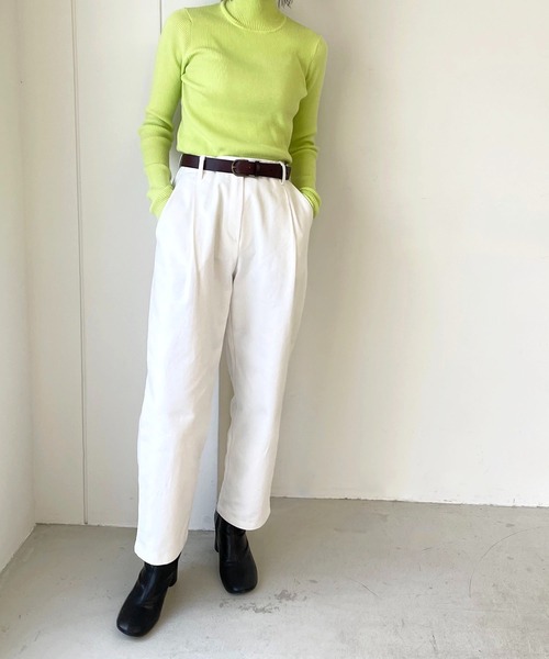 CANAL JEAN（キャナルジーン）の「RED CHOP WORKS(レッドチョップワークス) リブハイネックニット（ニット/セーター・レディース・ブラック/グリーン/パープル/ピンク/ホワイト/ブルー・38）」の17枚目の写真