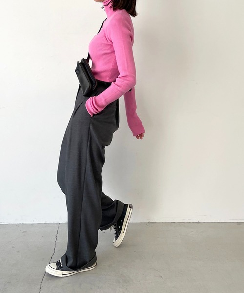 CANAL JEAN（キャナルジーン）の「RED CHOP WORKS(レッドチョップワークス) リブハイネックニット（ニット/セーター・レディース・ブラック/グリーン/パープル/ピンク/ホワイト/ブルー・38）」の21枚目の写真