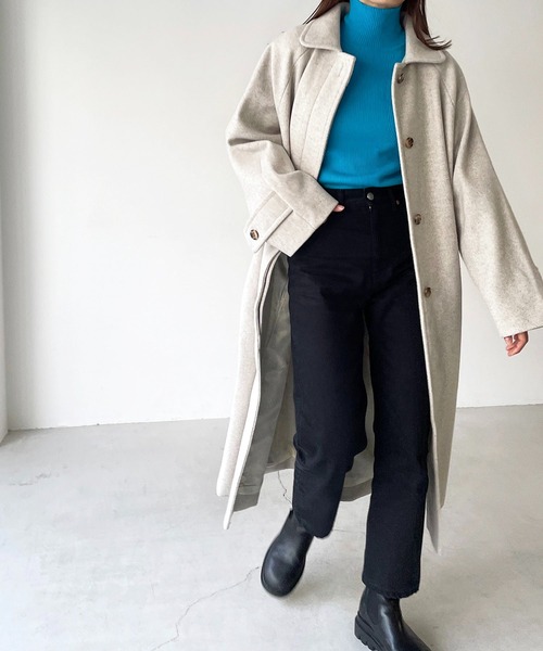 CANAL JEAN（キャナルジーン）の「RED CHOP WORKS(レッドチョップワークス) リブハイネックニット（ニット/セーター・レディース・ブラック/グリーン/パープル/ピンク/ホワイト/ブルー・38）」の12枚目の写真