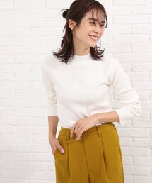 SHOO・LA・RUE | 【M-3L】ちくちくしにくいリブ見えモックネック(ニット/セーター)