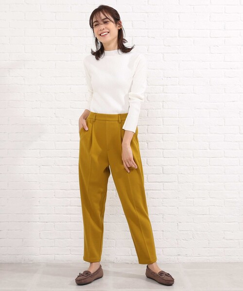 SHOO・LA・RUE（シューラルー）の「◆【M-3L】ちくちくしにくいリブ見えモックネック（ニット/セーター・レディース・アイボリー系2/アイボリー/グリーン/ブラック/サンドベージュ/ダークブラウン系2・02/03/04/05）」の17枚目の写真