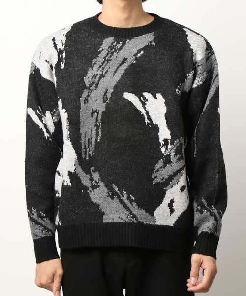 A4A（エーフォーエー）の「A4A/エーフォーエー/ペイントニット（ニット/セーター・メンズ・ベージュ/ブラック・FREE）」の7枚目の写真