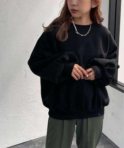 apres jour mignon(アプレジュールミニョン)の「袖ボリュームスウェット【ZOZOTOWN限定アイテム】【10PO】(スウェット・レディース・ブラック/ダークブルー/オートミール・フリー/X-LARGE)」の8枚目の写真