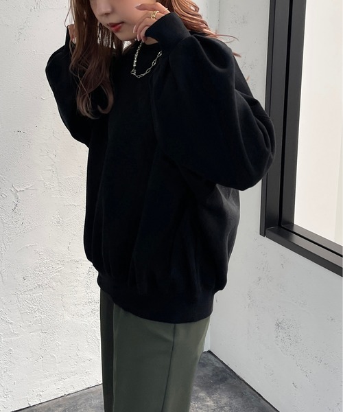 apres jour mignon(アプレジュールミニョン)の「袖ボリュームスウェット【ZOZOTOWN限定アイテム】【10PO】(スウェット・レディース・ブラック/ダークブルー/オートミール・フリー/X-LARGE)」の10枚目の写真