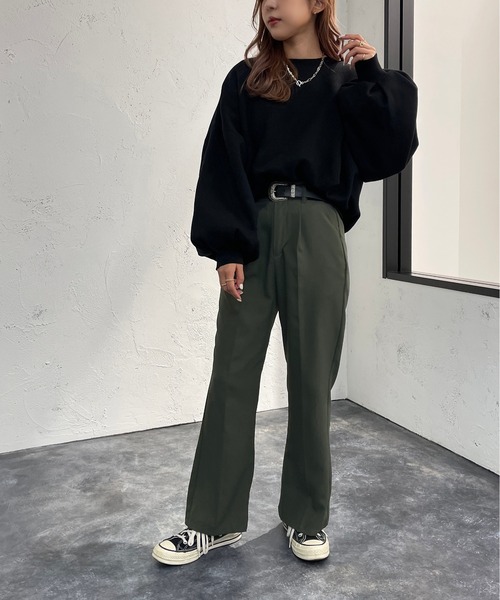 apres jour mignon(アプレジュールミニョン)の「袖ボリュームスウェット【ZOZOTOWN限定アイテム】【10PO】(スウェット・レディース・ブラック/ダークブルー/オートミール・フリー/X-LARGE)」の12枚目の写真