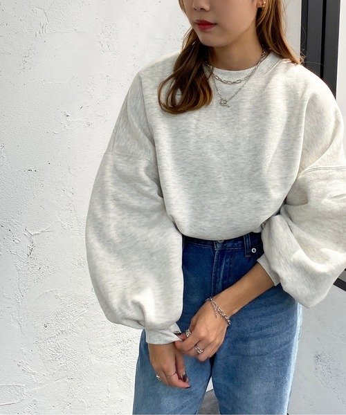 apres jour mignon(アプレジュールミニョン)の「袖ボリュームスウェット【ZOZOTOWN限定アイテム】【10PO】(スウェット・レディース・ブラック/ダークブルー/オートミール・フリー/X-LARGE)」の17枚目の写真