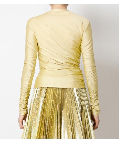 IRENE アイレネ 長袖 Tシャツ シャーリング ロン Tトップス IRENE（アイレネ）の「Shirring Long Tee（Tシャツ/カットソー