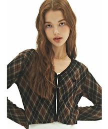 A'GEM/9 × .kom『 FANCY CLUB/ファンシークラブ』ARGYLE BUTTON CARDIGAN /アーガイル ボタンカーディガン