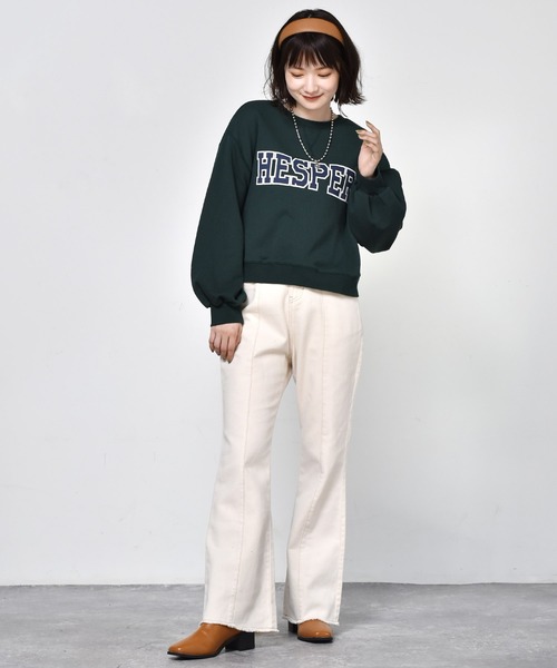 RETRO GIRL(レトロガール)の「カレッジロゴトレーナー(スウェット・レディース・パープル/オフホワイト/ダークグリーン/ダークブラウン・FREE)」の15枚目の写真