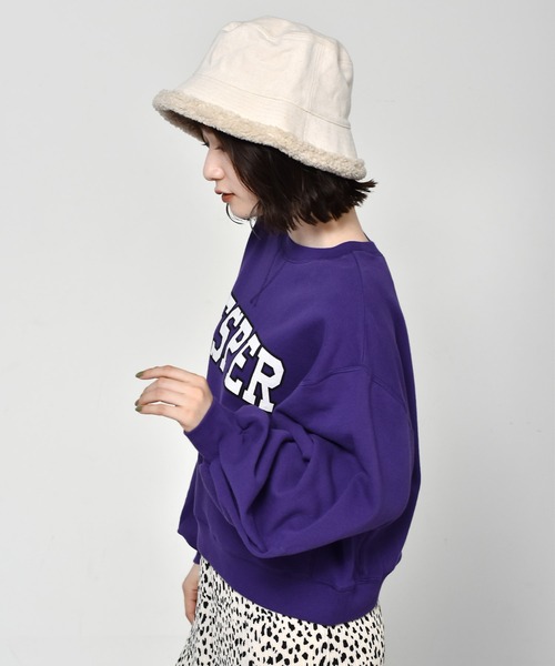 RETRO GIRL(レトロガール)の「カレッジロゴトレーナー(スウェット・レディース・パープル/オフホワイト/ダークグリーン/ダークブラウン・FREE)」の21枚目の写真