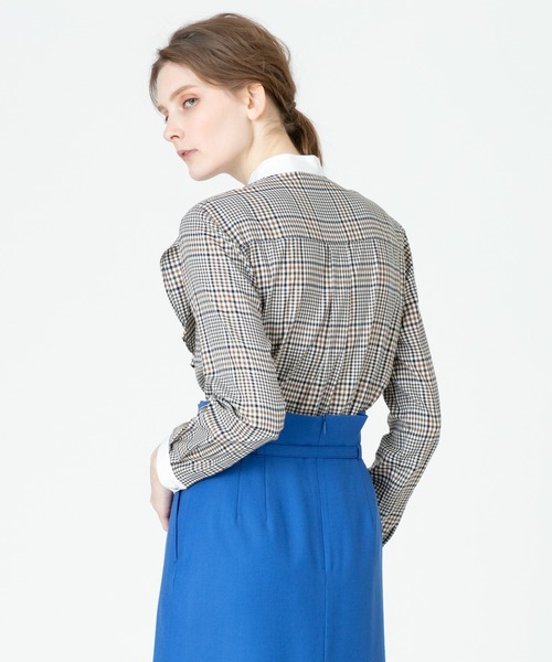 アルアバイル　テンセルチェックカラーシャツ　定価23,100円 allureville（アルアバイル）の「テンセルチェックカラーシャツ