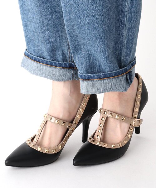 ESPERANZA（エスペランサ）の「Ｔストラップスタッズパンプス（パンプス・レディース・ブラック系8/アイボリー系8/こしょう色系5・22.5cm/23.5cm/24.5cm/23.0cm/24.0cm/25.0cm/21.5cm/22.0cm）」の10枚目の写真