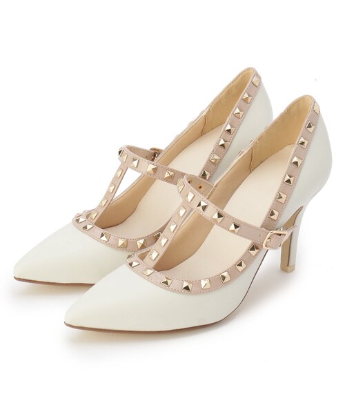 ESPERANZA（エスペランサ）の「Ｔストラップスタッズパンプス（パンプス・レディース・ブラック系8/アイボリー系8/こしょう色系5・22.5cm/23.5cm/24.5cm/23.0cm/24.0cm/25.0cm/21.5cm/22.0cm）」の14枚目の写真