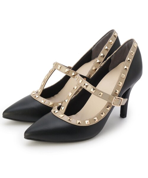 ESPERANZA（エスペランサ）の「Ｔストラップスタッズパンプス（パンプス・レディース・ブラック系8/アイボリー系8/こしょう色系5・22.5cm/23.5cm/24.5cm/23.0cm/24.0cm/25.0cm/21.5cm/22.0cm）」の18枚目の写真