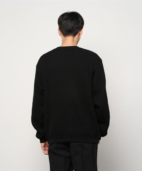 BAMBOO SHOOTS（バンブーシュート）の「BAMBOO SHOOTS/バンブーシュート　WAFFLE CREWNECK SWEAT SHIRT ワッフルクルーネックスウェットシャツ（スウェット・メンズ・ブラック/グレー・MEDIUM/X-LARGE/LARGE）」の3枚目の写真