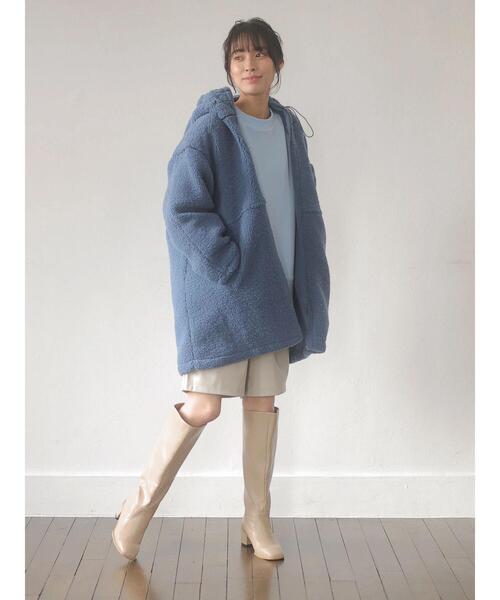 Green　Parks（グリーンパークス）の「裏起毛サイドスリットプルオーバー＊（スウェット・レディース・ブラック/サックスブルー/アイボリー・FREE）」の19枚目の写真